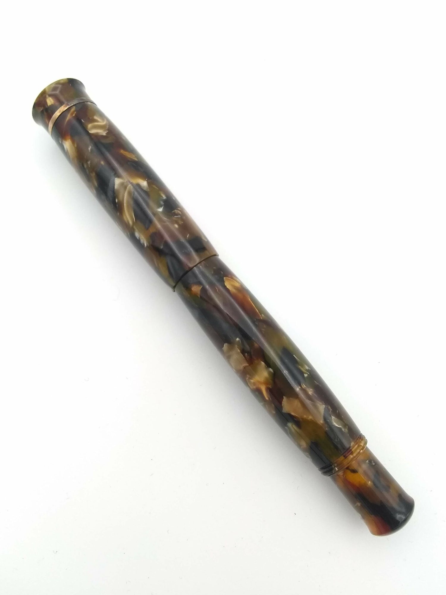 Ariel Kullock Celluloid Marble Brown - 14k Extra Fine Weidlich Nib