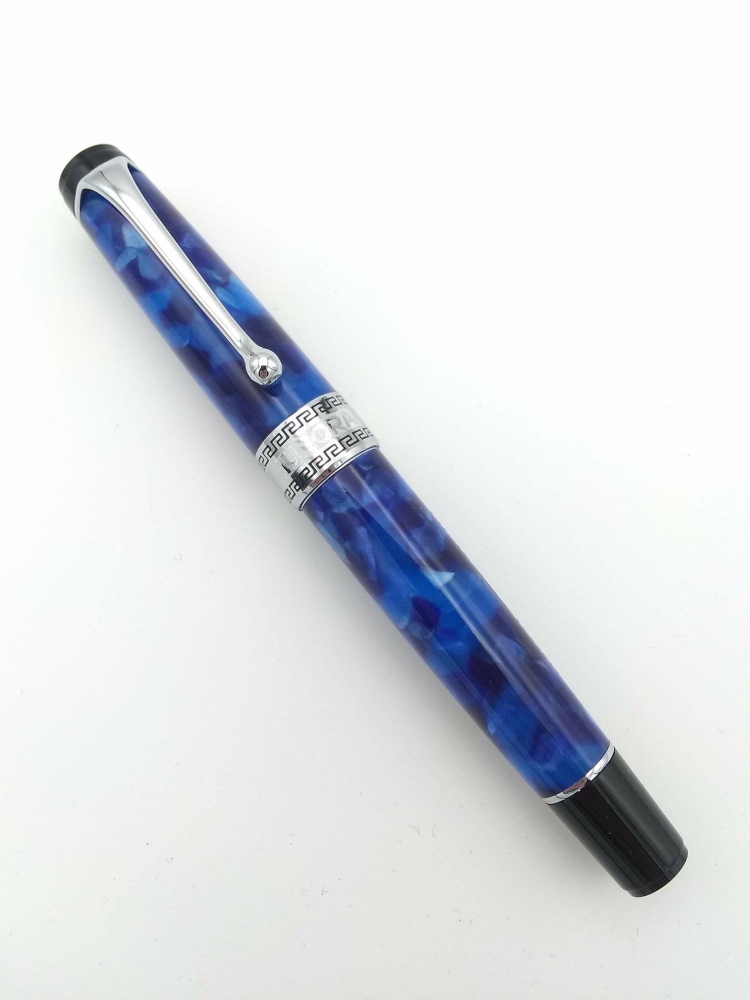 Aurora Optima Auroloide Marble Blue - 14k Fine Nib