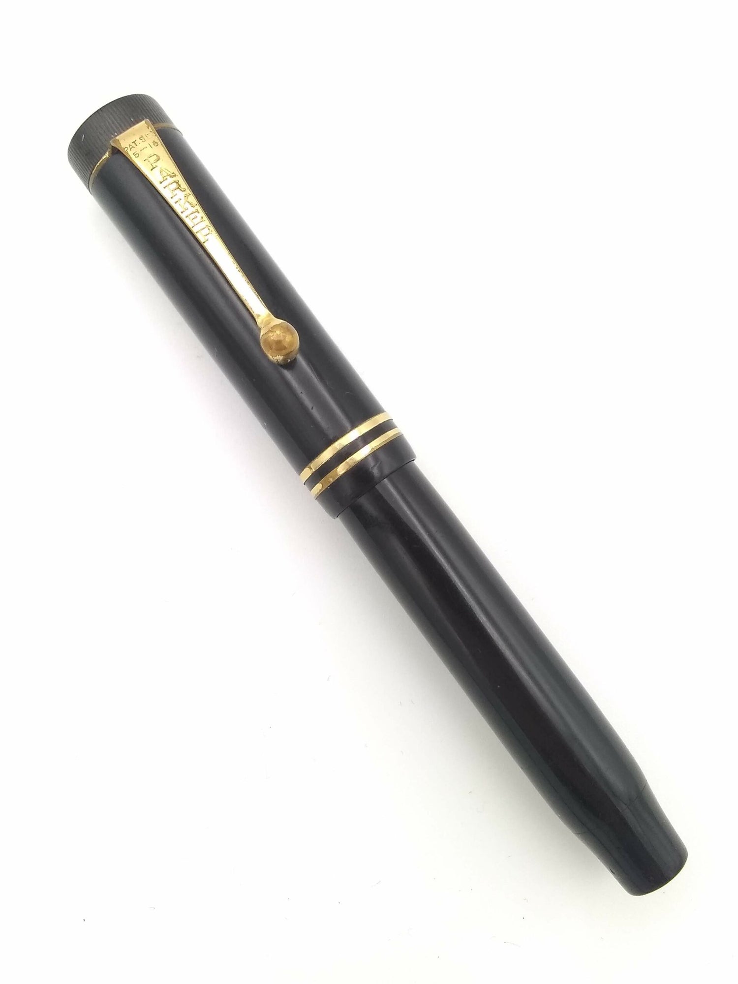 Parker Duofold Junior Black 2 Band - 14k Medium Nib