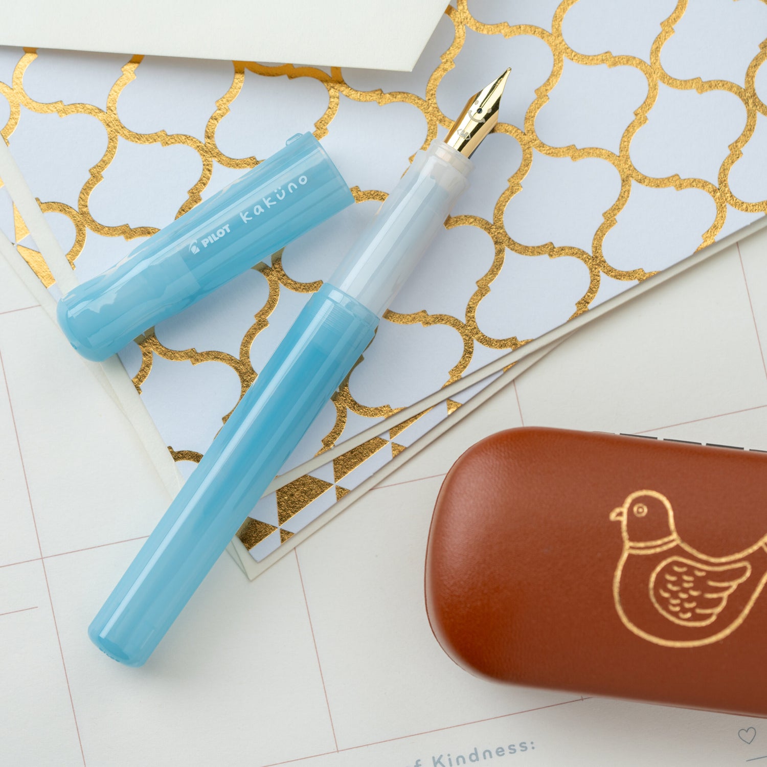 Pilot Kakuno Madoromi Fountain Pen - Azure Sky Light Blue