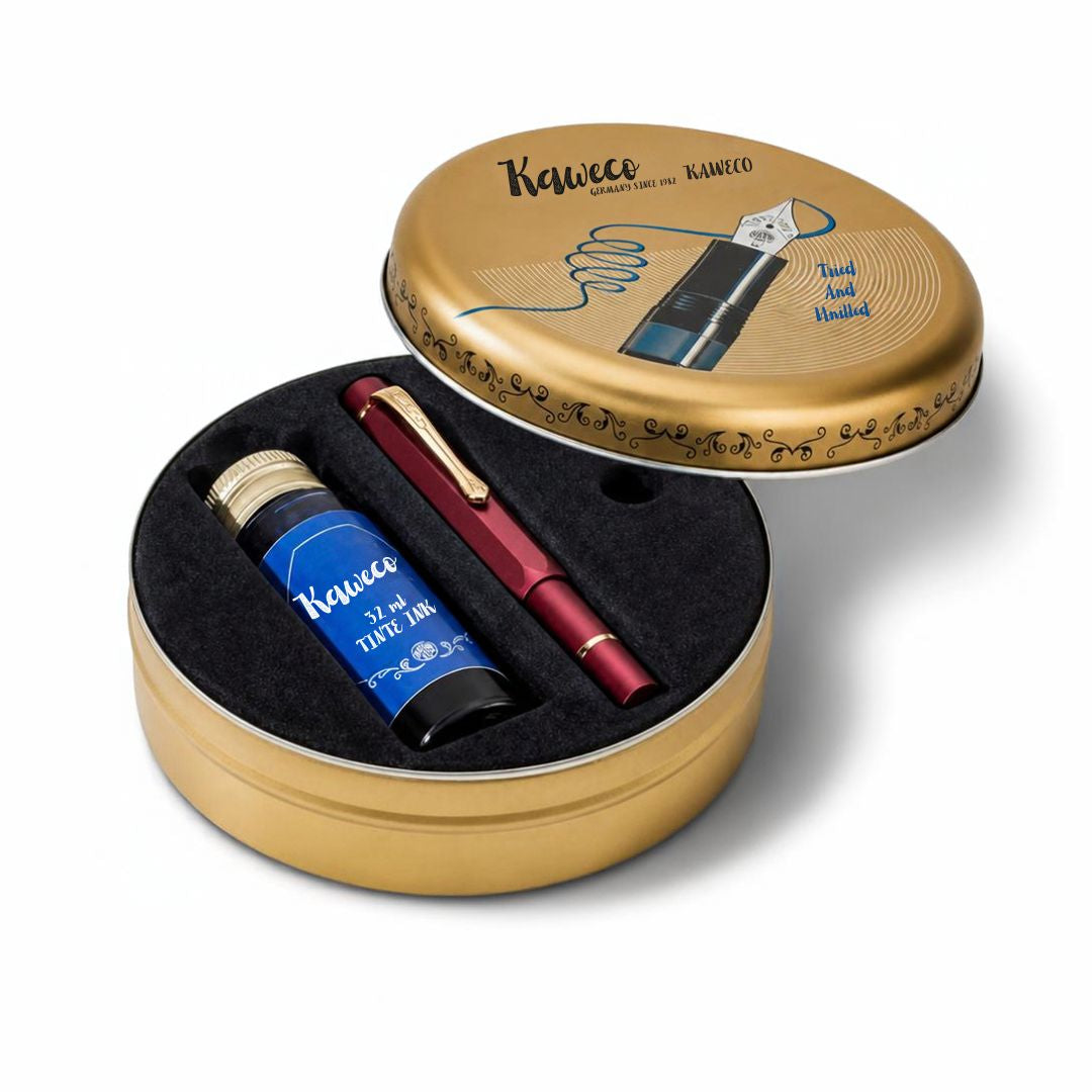 Kaweco Piston Sport AL Bordeax Starter Set with Ink