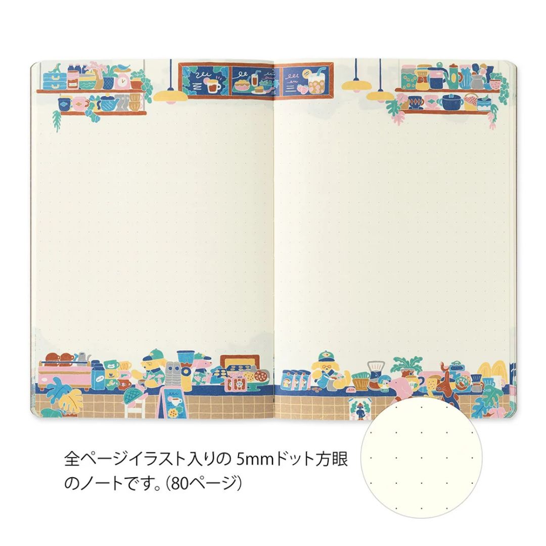 Midori Yuru Log Notebook - B6 - 5 mm Dot - Coffee Shop