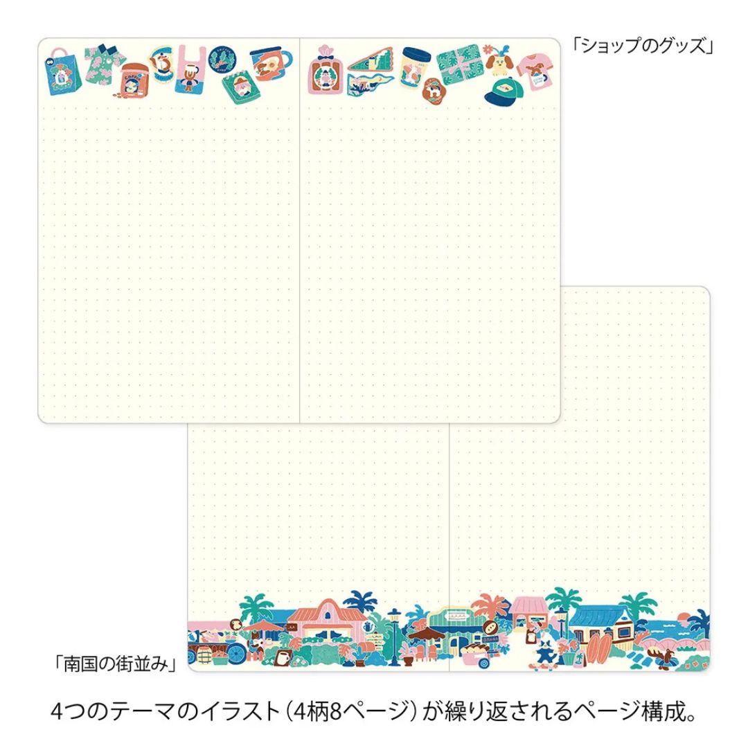 Midori Yuru Log Notebook - B6 - 5 mm Dot - Coffee Shop