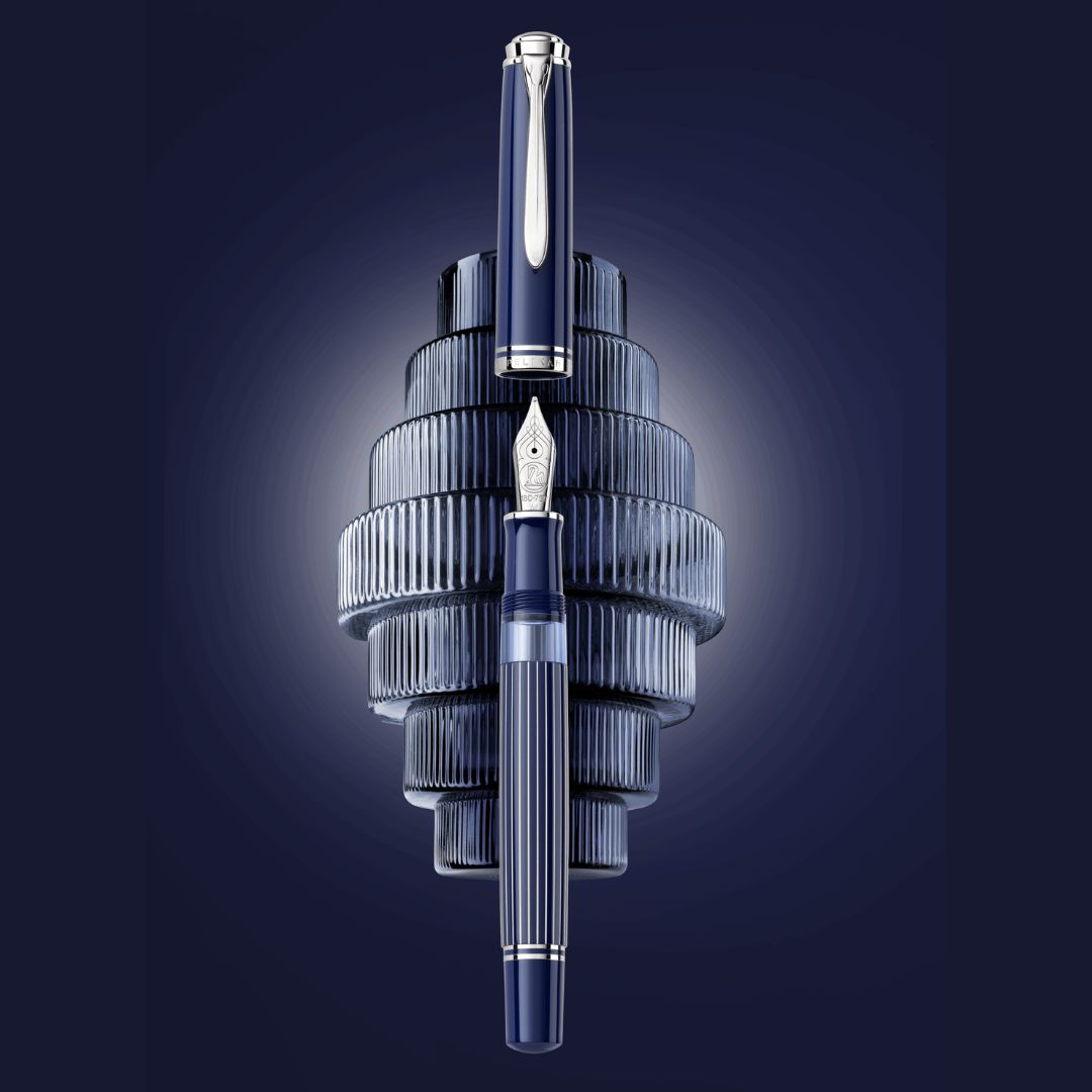 Pelikan Souverän M815 Metal Striped Blue - Special Edition