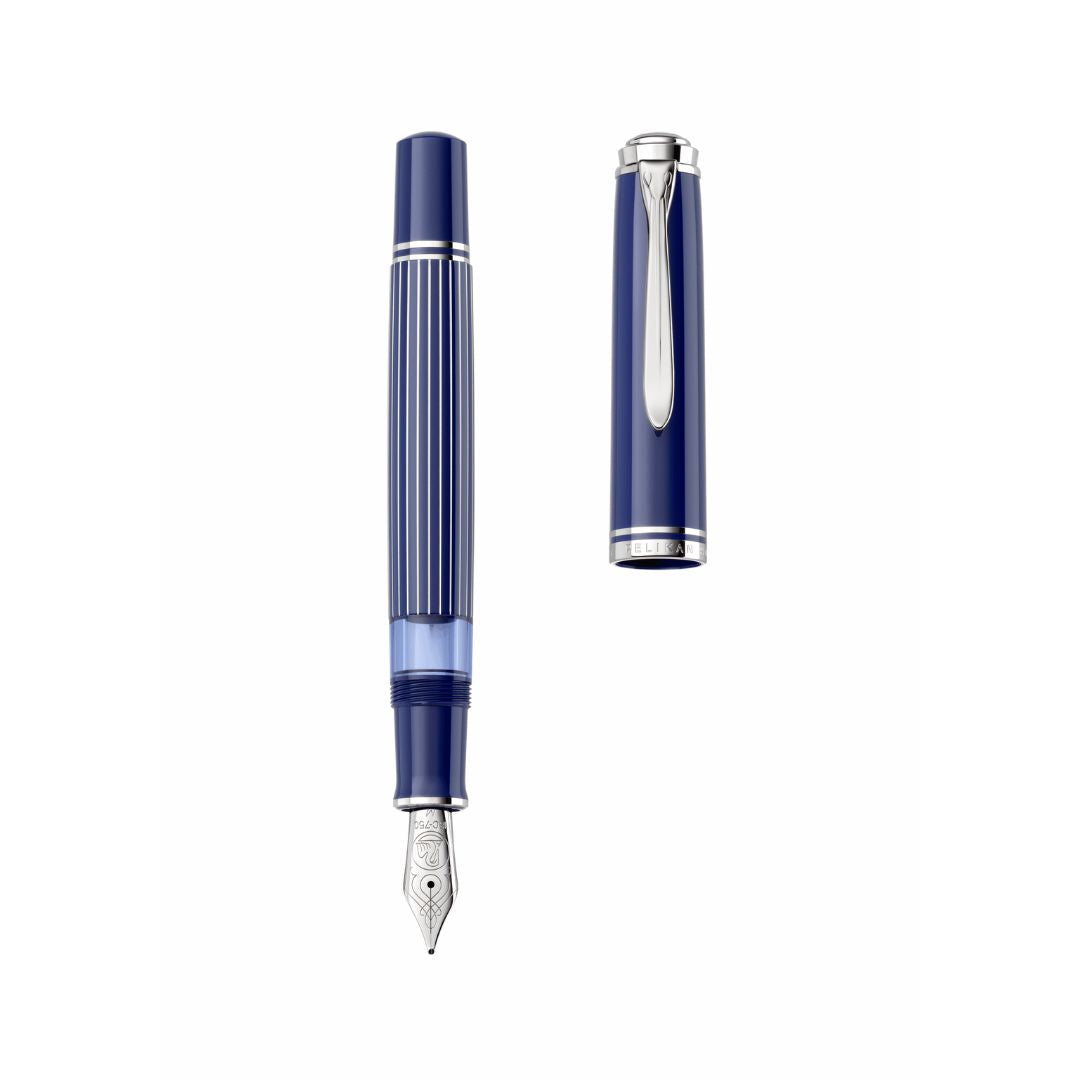 Pelikan Souverän M815 Metal Striped Blue - Special Edition