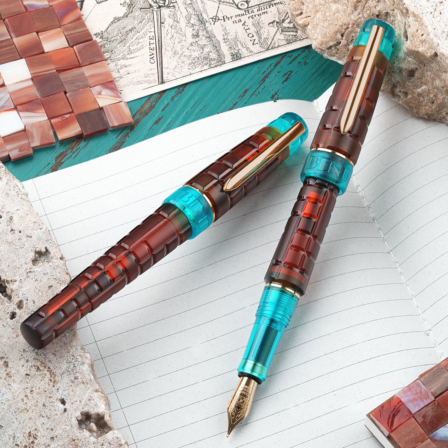 BENU Tessera Fountain Pen - Ribbon Turquoise