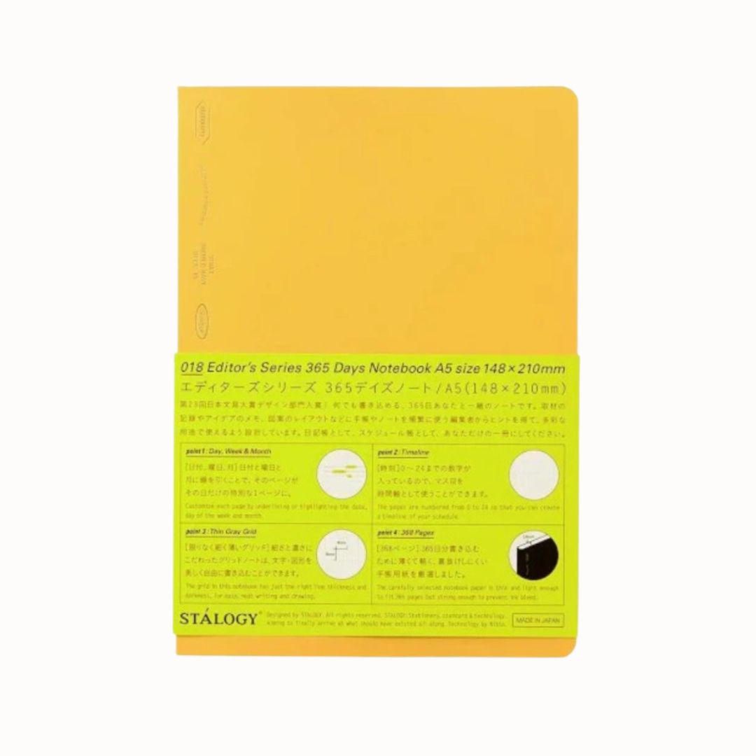 Stalogy 365 DAYS NOTEBOOK A5 YELLOW