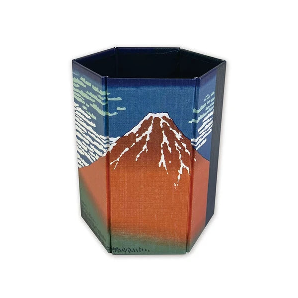 Taniguchi Shoyudo Co. Yuzen Washi Paper Foldable Hexagonal Box Thirty-Six Views of Mt. Fuji
