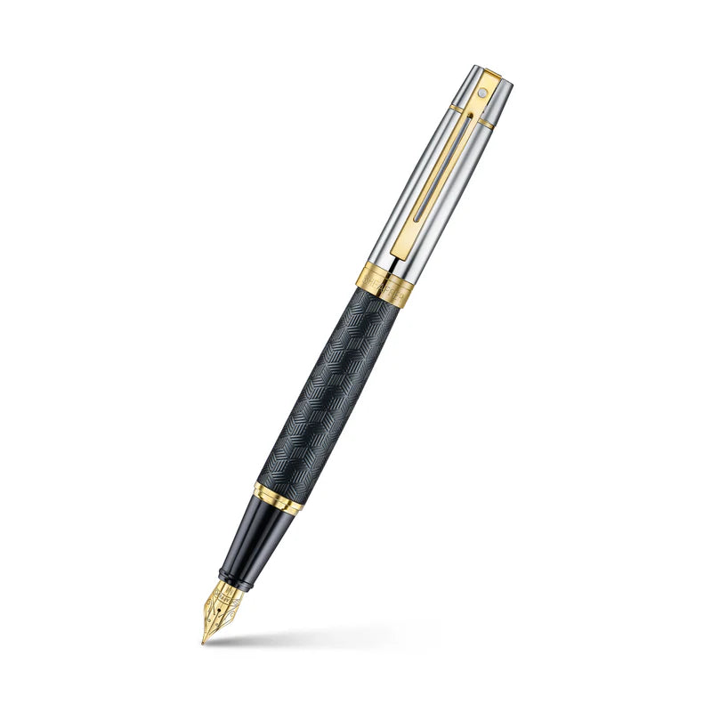 Sheaffer 300 Black Engraved Metal Fountain Pen