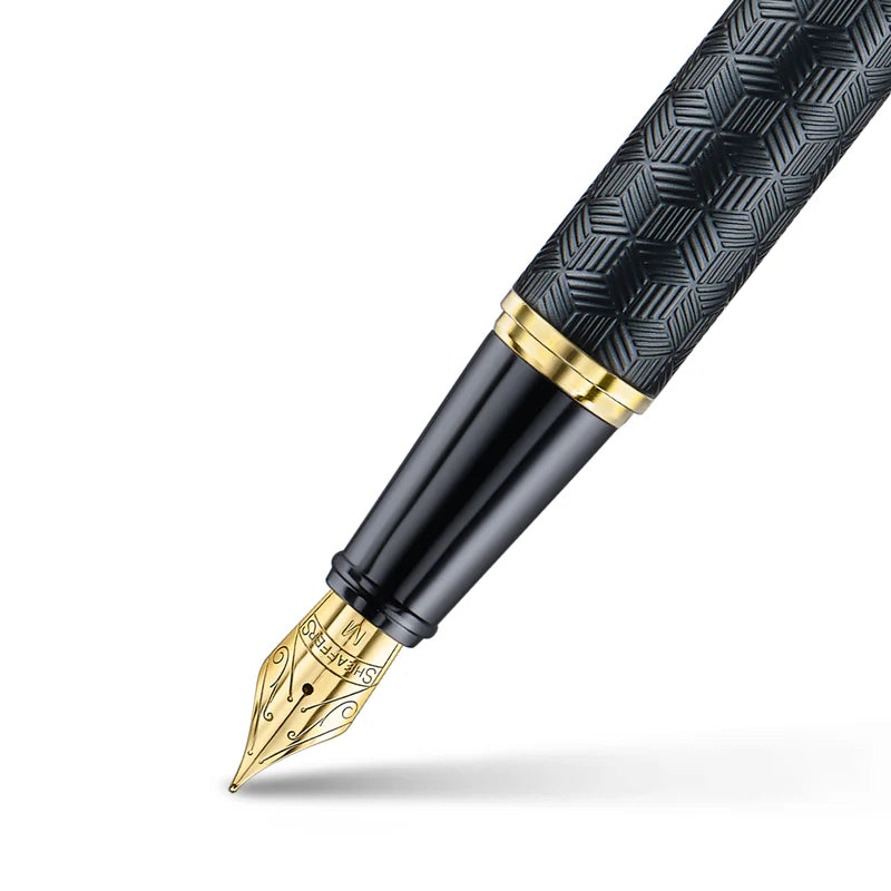 Sheaffer 300 Black Engraved Metal Fountain Pen