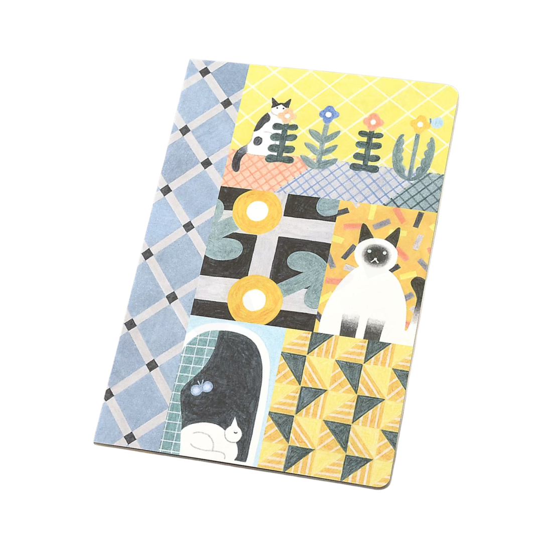 Midori Yuru Log Notebook - B6 - 5 mm Dot - Cats