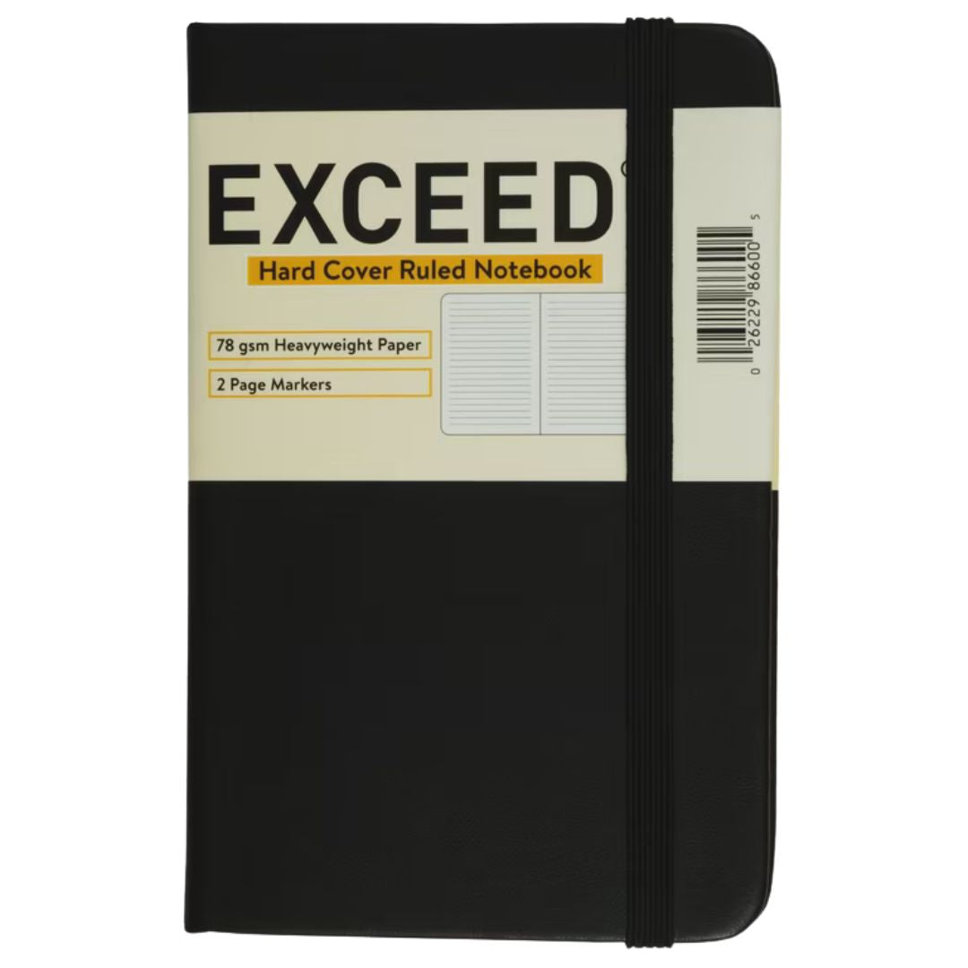 Exceed Hard Cover Ruled Notebook A6 - Black