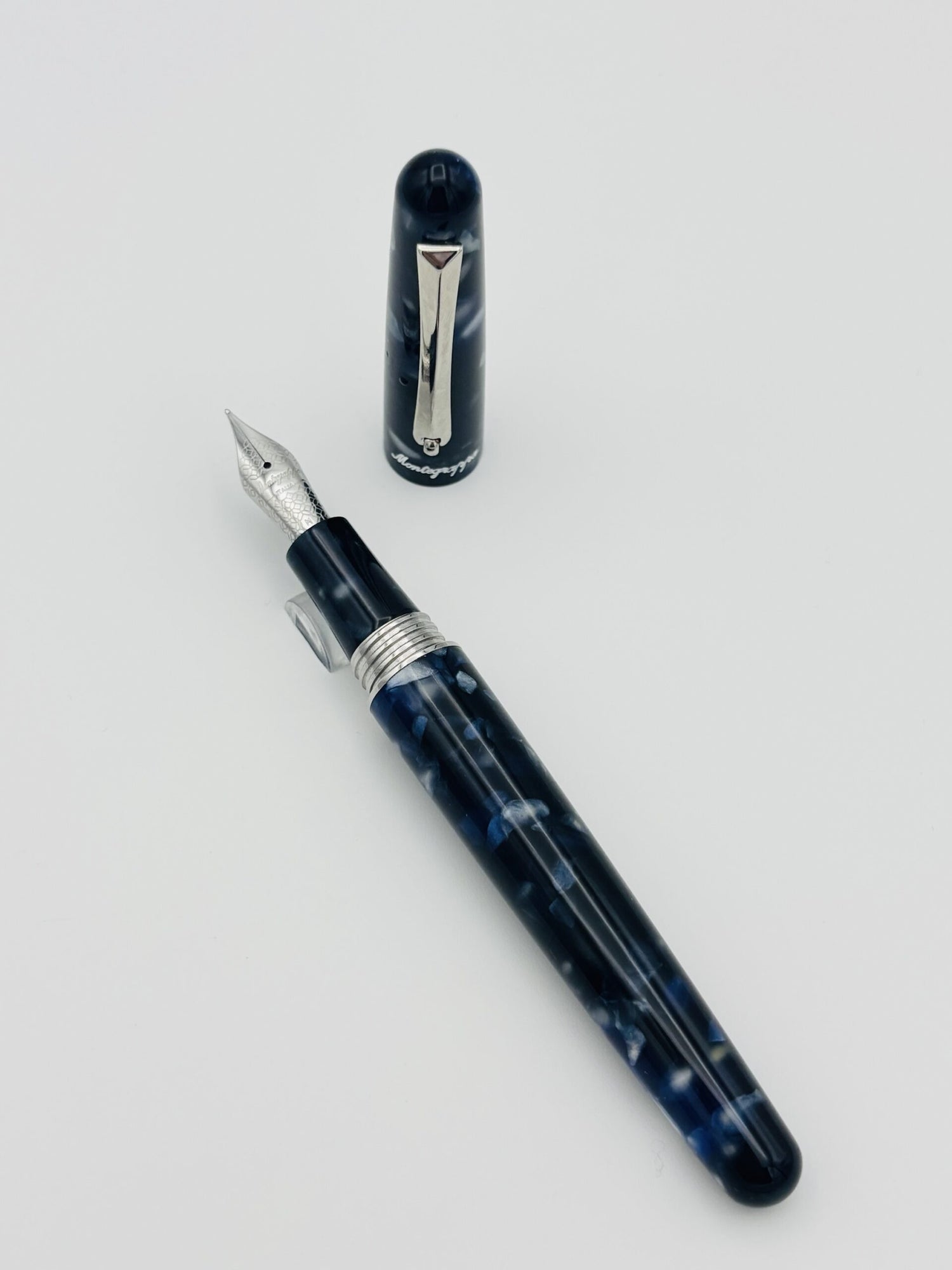 Montegrappa Elmo 01 Stonewash Blue - Medium Steel Nib