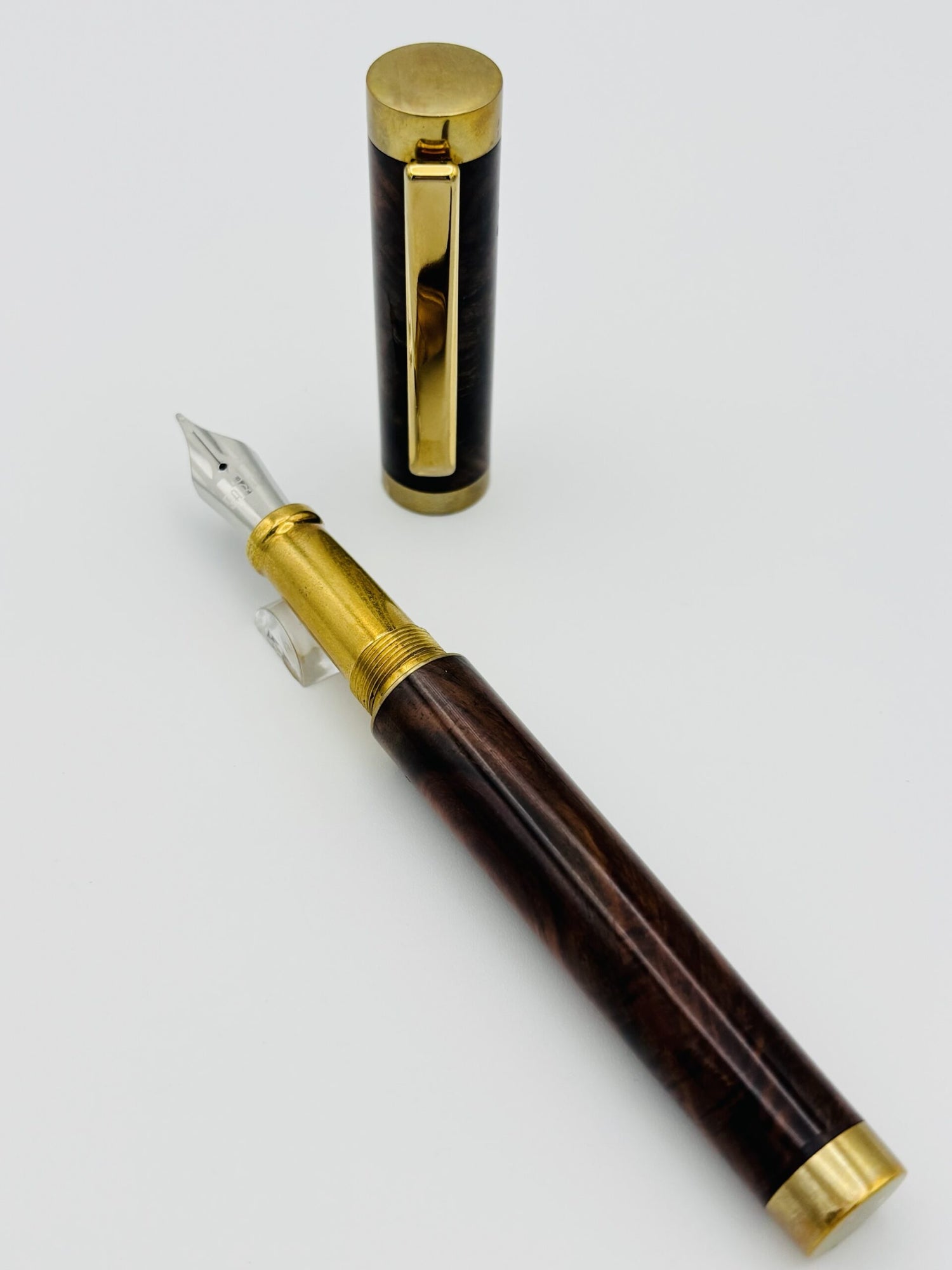 Brute Force Design Rosewood Brass - Double Broad Steel Nib
