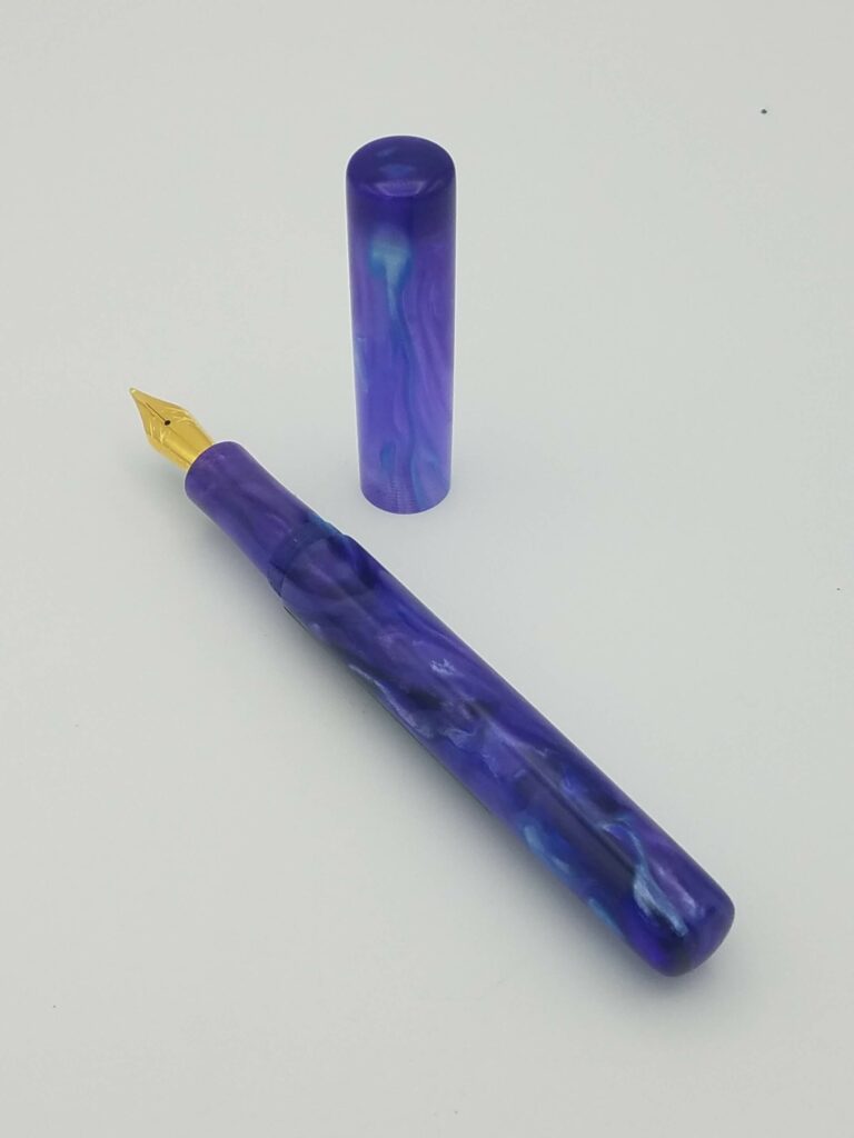 On A Whim Woodworks Custom Purple Swirl Fountain Pen - Pen Realm