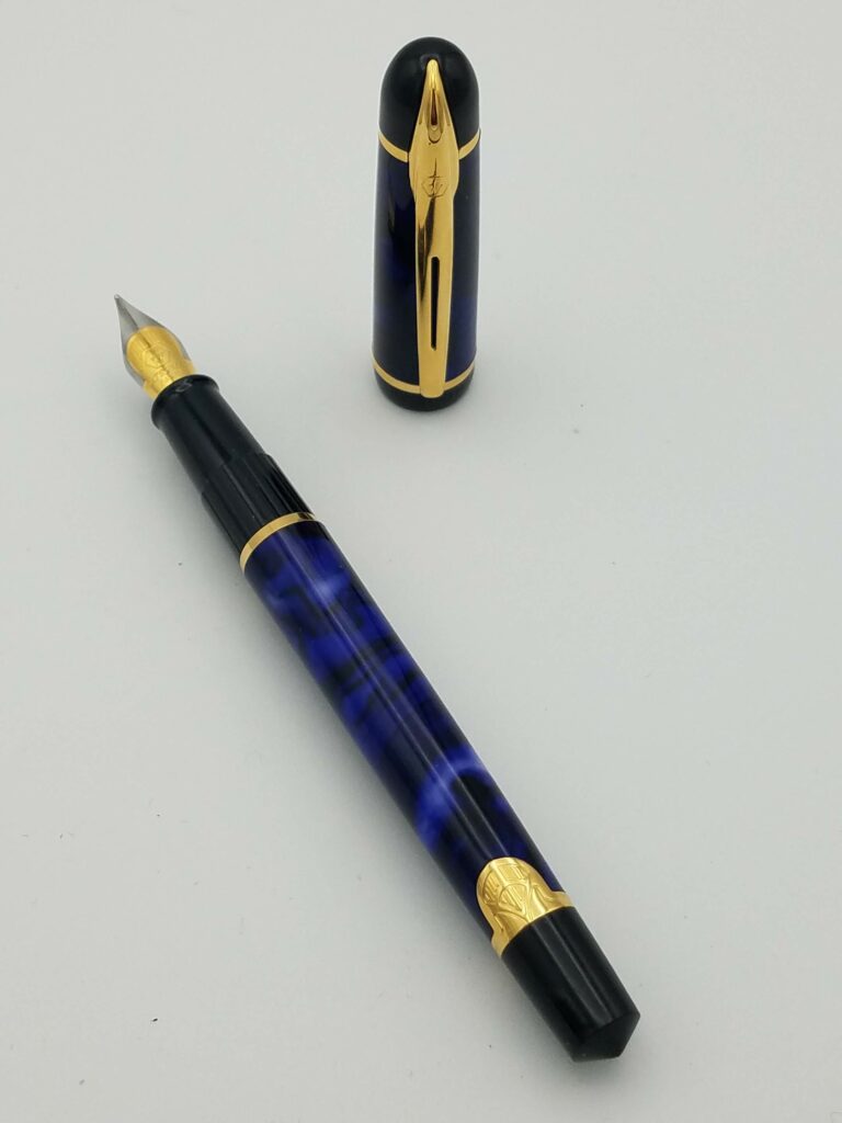 Waterman Phileas Blue Marble – Medium Steel Nib - Pen Realm