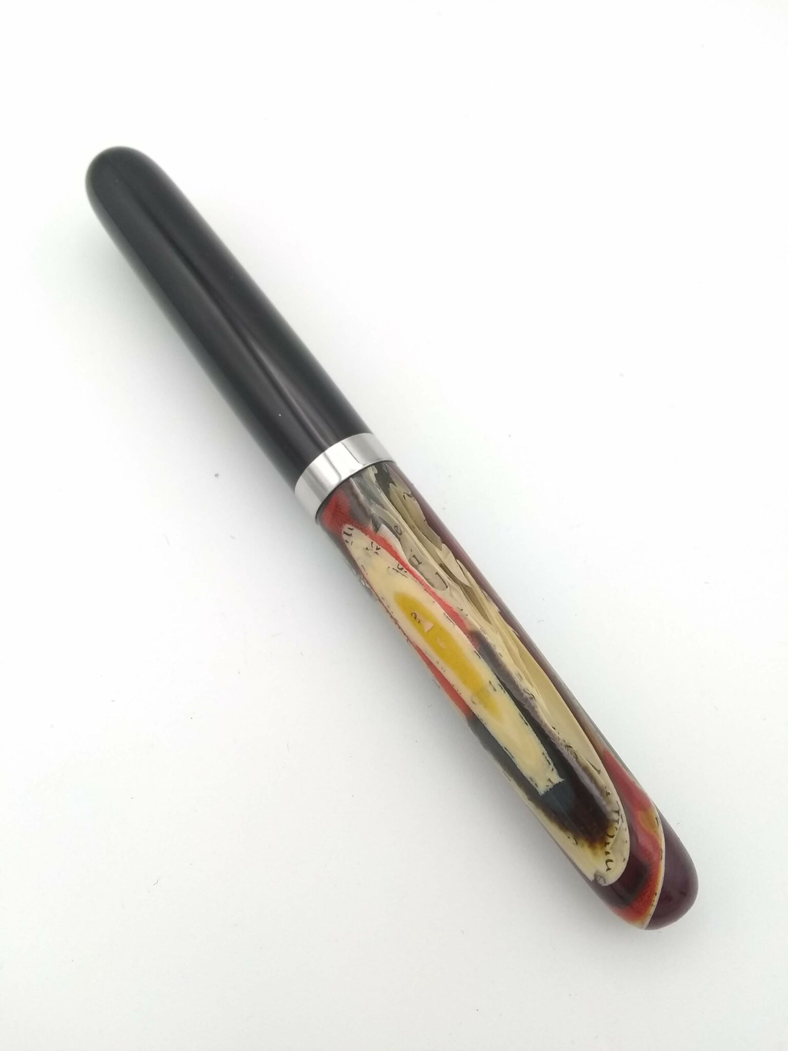 Country Made Fountain Pen Black & Multi Colored Micarta Resin - Pen Realm