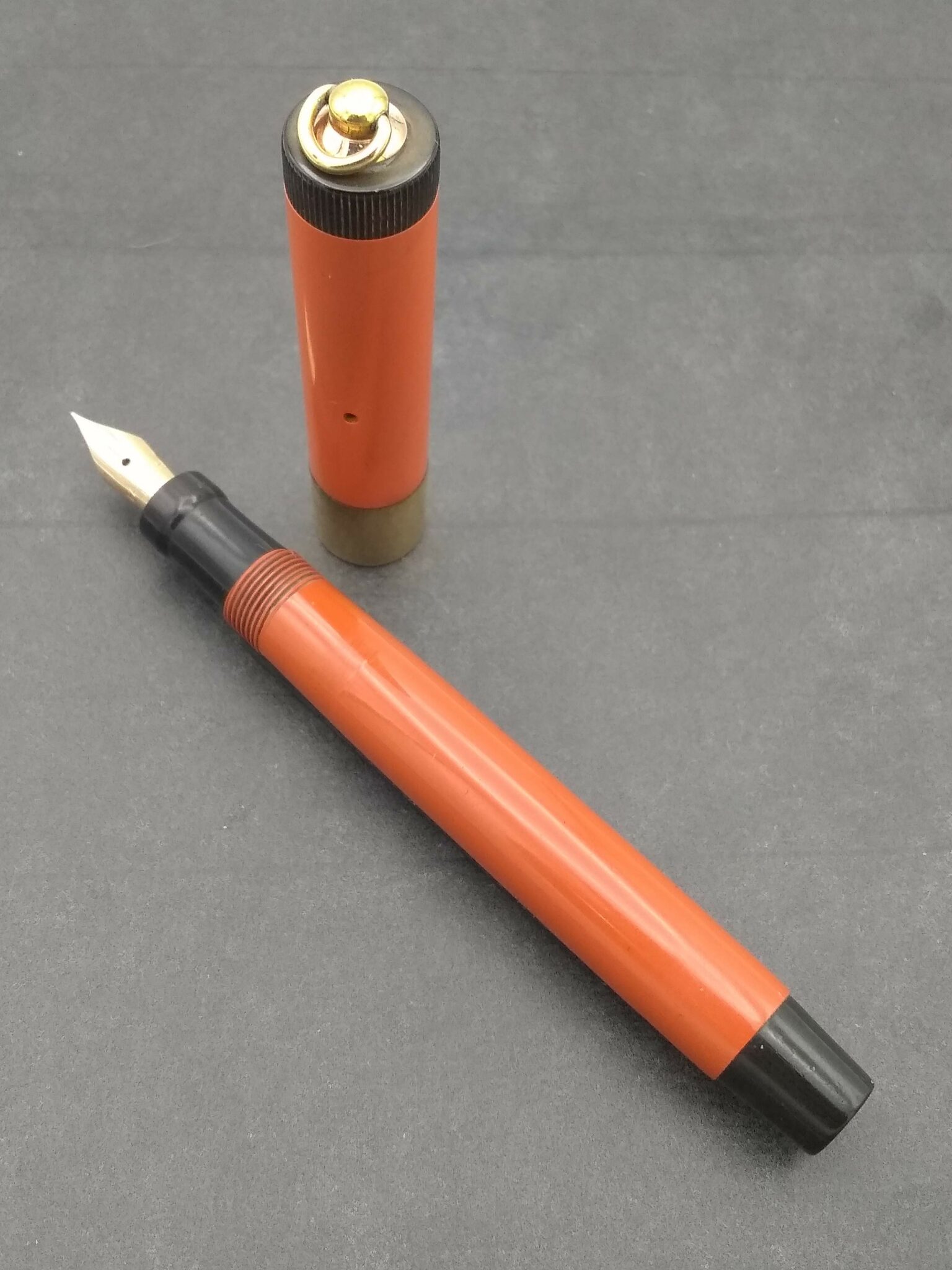 Parker Lady Duofold Orange – 14k Extra Fine Nib - Pen Realm