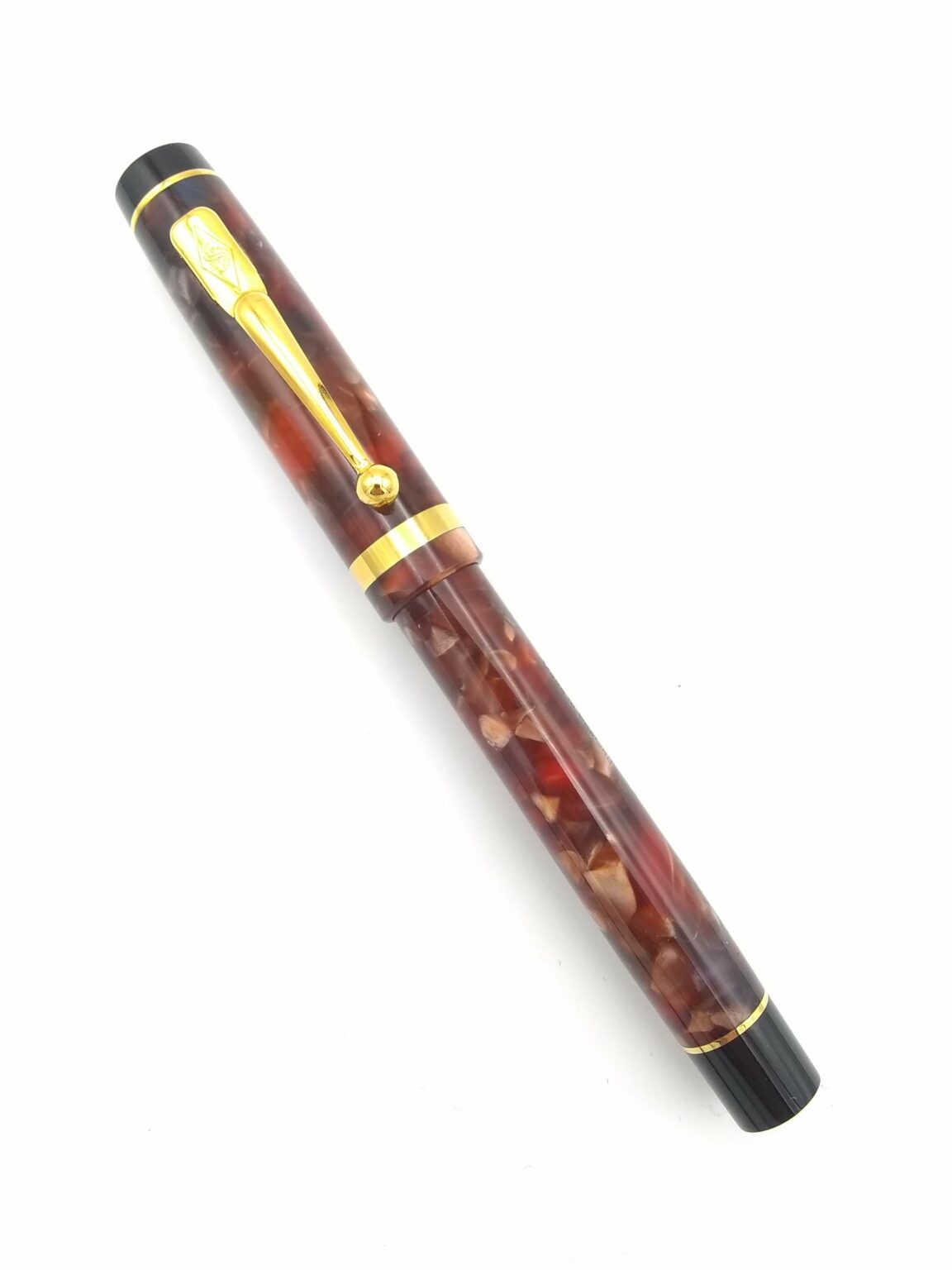 Conway Stewart Duro Mottled Red – 18C Broad Nib - Pen Realm